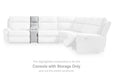 Social Pointe Reclining Sectional with Storage Console - Holmwood's Furniture & Design Center (Somersworth, NH)