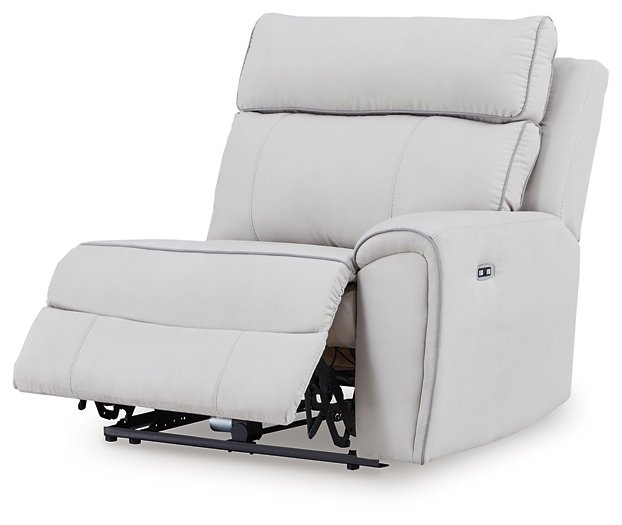 Social Pointe Reclining Sectional with Storage Console - Holmwood's Furniture & Design Center (Somersworth, NH)