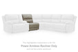Narwhal Place Reclining Sectional with Storage Console - Holmwood's Furniture & Design Center (Somersworth, NH)