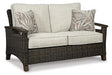 Paradise Trail Outdoor Loveseat, Lounge Chairs and Fire Pit Table - Holmwood's Furniture & Design Center (Somersworth, NH)