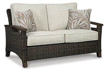 Paradise Trail Outdoor Loveseat, Lounge Chairs and Fire Pit Table - Holmwood's Furniture & Design Center (Somersworth, NH)