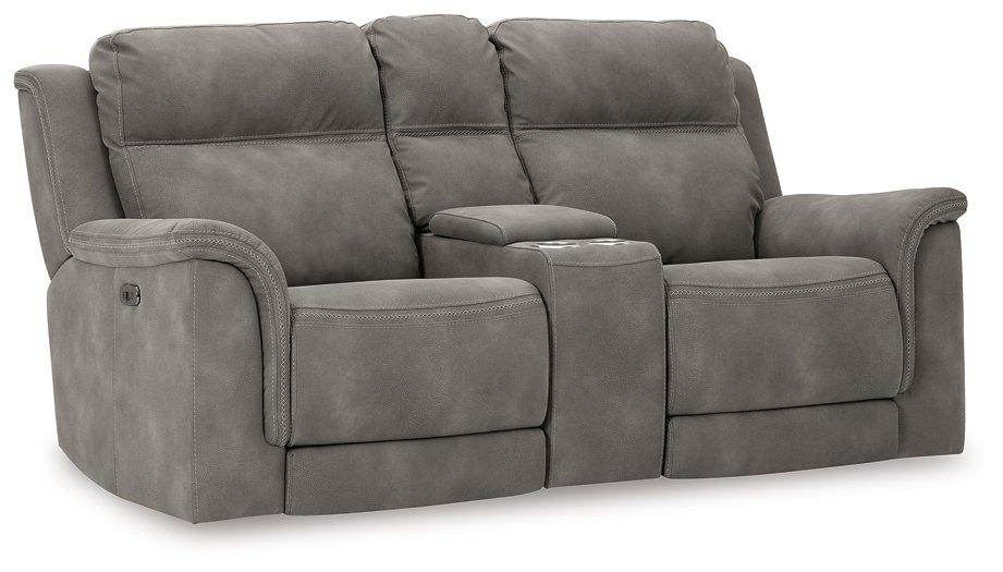Next-Gen DuraPella Power Reclining Loveseat with Console - Holmwood's Furniture & Design Center (Somersworth, NH)