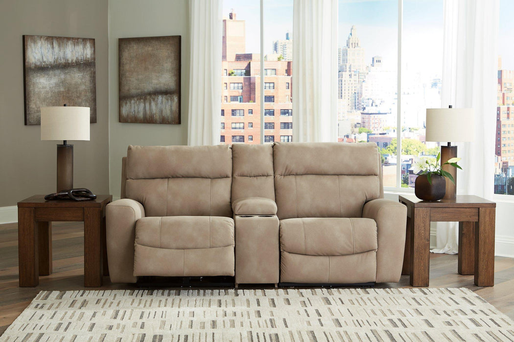 Next-Gen DuraPella Power Reclining Sectional Loveseat with Console - Holmwood's Furniture & Design Center (Somersworth, NH)