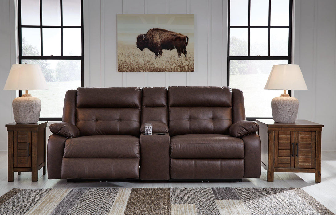 Punch Up Power Reclining Sectional Loveseat with Console - Holmwood's Furniture & Design Center (Somersworth, NH)
