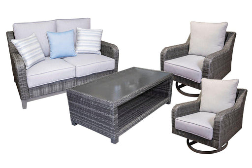 Elite Park Outdoor Loveseat, Lounge Chairs and Cocktail Table - Holmwood's Furniture & Design Center (Somersworth, NH)