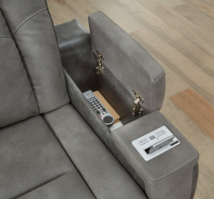 Next-Gen DuraPella Power Reclining Loveseat with Console - Holmwood's Furniture & Design Center (Somersworth, NH)