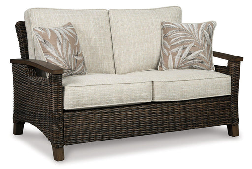 Paradise Trail Outdoor Loveseat, Lounge Chairs and Fire Pit Table - Holmwood's Furniture & Design Center (Somersworth, NH)