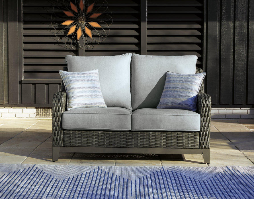 Elite Park Outdoor Loveseat, Lounge Chairs and Cocktail Table - Holmwood's Furniture & Design Center (Somersworth, NH)