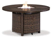 Paradise Trail Paradise Trail Fire Pit Table with 4 Nuvella Swivel Lounge Chairs - Holmwood's Furniture & Design Center (Somersworth, NH)