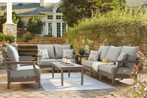 Visola Outdoor Sofa and Loveseat Set - Holmwood's Furniture & Design Center (Somersworth, NH)