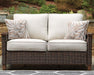 Paradise Trail Outdoor Loveseat, Lounge Chairs and Fire Pit Table - Holmwood's Furniture & Design Center (Somersworth, NH)