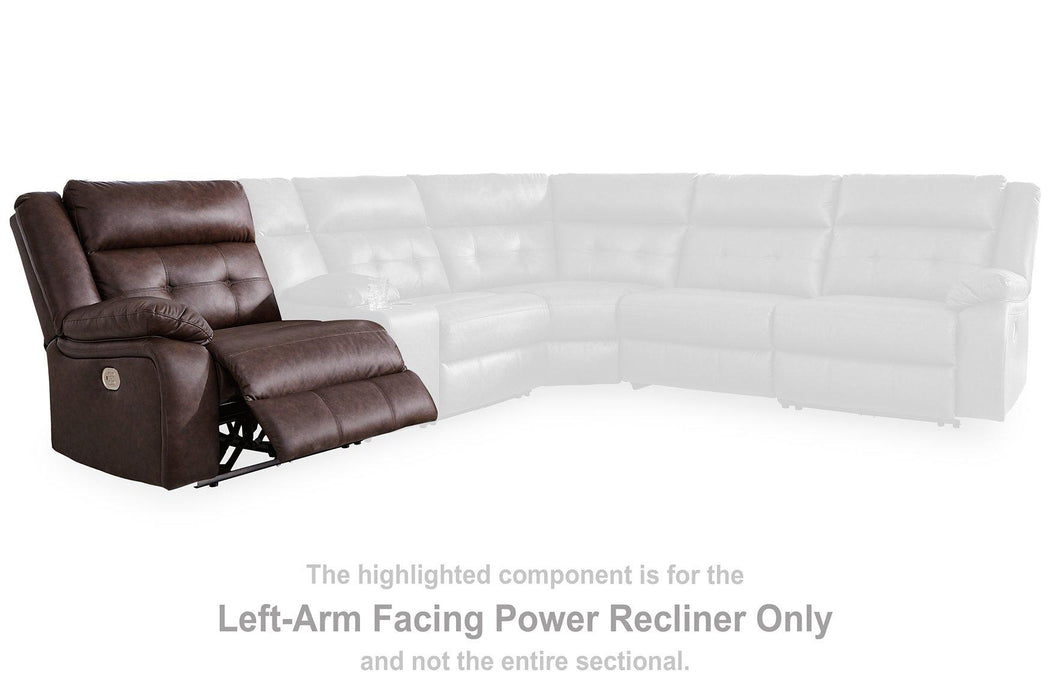 Punch Up Power Reclining Sectional Loveseat with Console - Holmwood's Furniture & Design Center (Somersworth, NH)