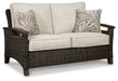 Paradise Trail Outdoor Loveseat, Lounge Chairs and Fire Pit Table - Holmwood's Furniture & Design Center (Somersworth, NH)