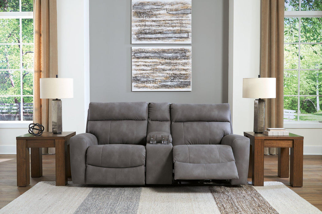 Next-Gen DuraPella Power Reclining Sectional Loveseat with Console - Holmwood's Furniture & Design Center (Somersworth, NH)