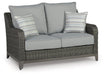 Elite Park Outdoor Loveseat, Lounge Chairs and Cocktail Table - Holmwood's Furniture & Design Center (Somersworth, NH)