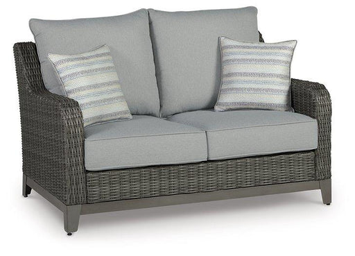 Elite Park Outdoor Loveseat, Lounge Chairs and Cocktail Table - Holmwood's Furniture & Design Center (Somersworth, NH)