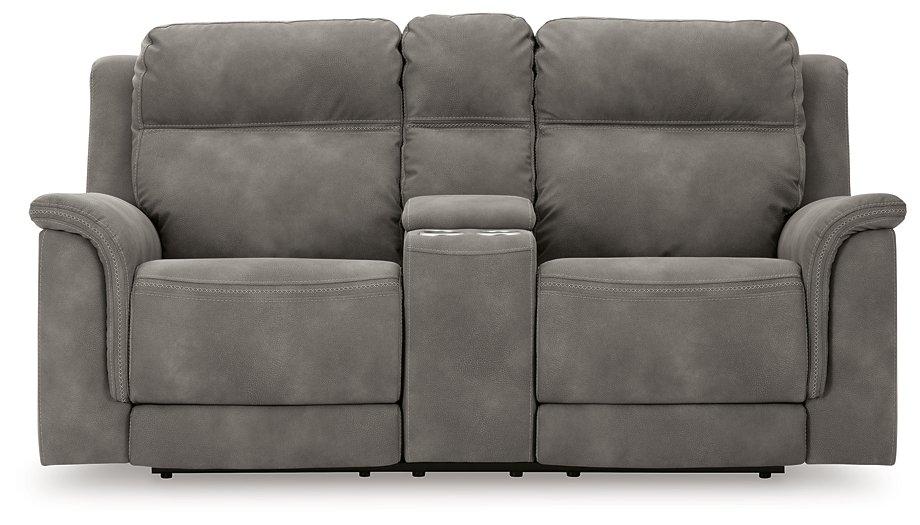 Next-Gen DuraPella Power Reclining Loveseat with Console - Holmwood's Furniture & Design Center (Somersworth, NH)