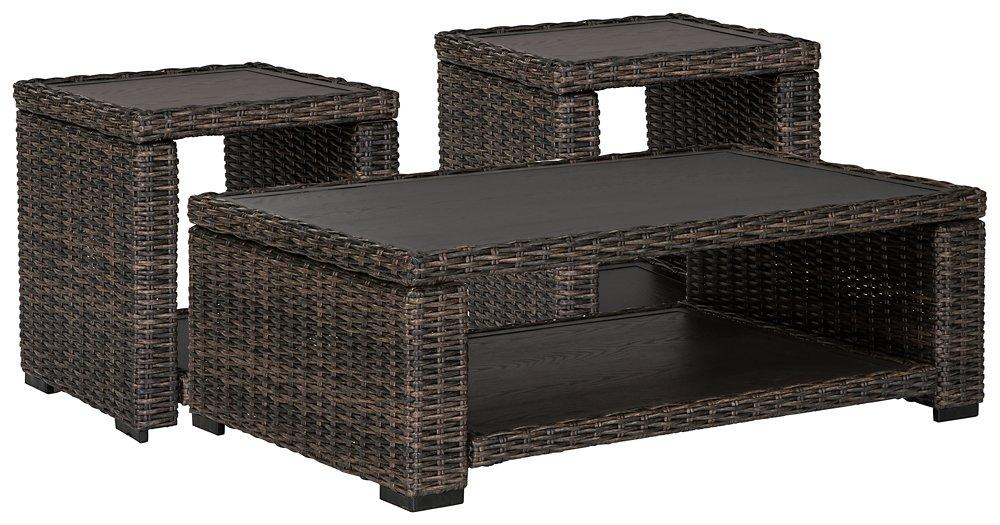 Grasson Lane Outdoor Occasional Table Set - Holmwood's Furniture & Design Center (Somersworth, NH)