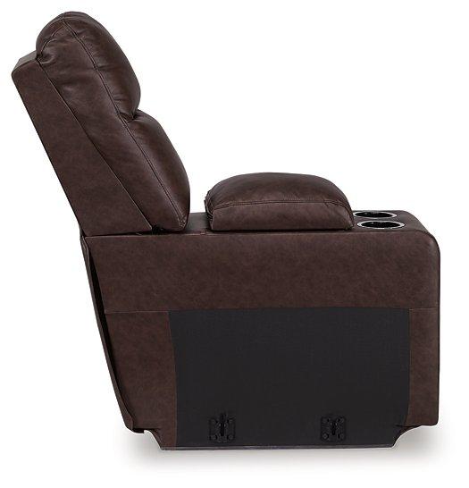 Punch Up Power Reclining Sectional Loveseat with Console - Holmwood's Furniture & Design Center (Somersworth, NH)