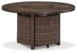 Paradise Trail Paradise Trail Fire Pit Table with 4 Nuvella Swivel Lounge Chairs - Holmwood's Furniture & Design Center (Somersworth, NH)