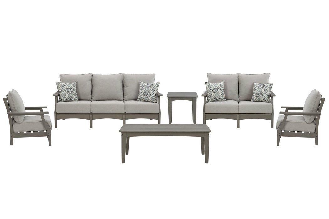 Visola Outdoor Sofa and Loveseat Set - Holmwood's Furniture & Design Center (Somersworth, NH)
