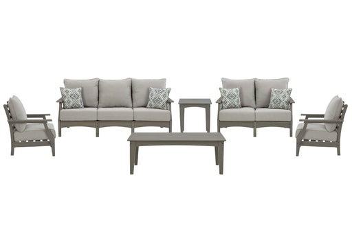Visola Outdoor Sofa and Loveseat Set - Holmwood's Furniture & Design Center (Somersworth, NH)