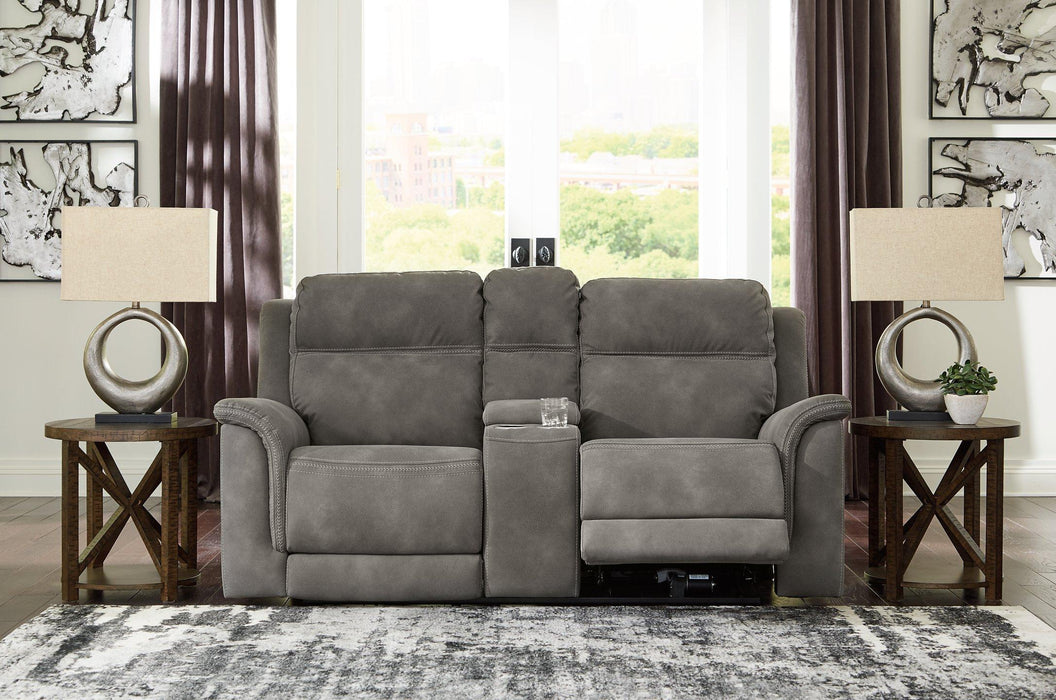 Next-Gen DuraPella Power Reclining Loveseat with Console - Holmwood's Furniture & Design Center (Somersworth, NH)