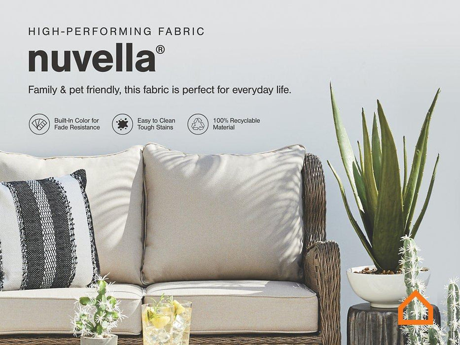 Visola Outdoor Sofa and Loveseat Set - Holmwood's Furniture & Design Center (Somersworth, NH)