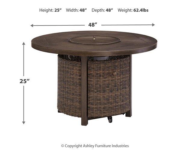 Paradise Trail Paradise Trail Fire Pit Table with 4 Nuvella Swivel Lounge Chairs - Holmwood's Furniture & Design Center (Somersworth, NH)