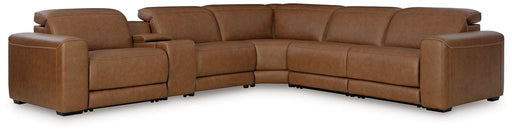 Magic Man Power Reclining Sectional with Console - Holmwood's Furniture & Design Center (Somersworth, NH)