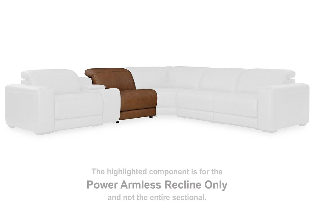 Magic Man Power Reclining Sectional with Console - Holmwood's Furniture & Design Center (Somersworth, NH)
