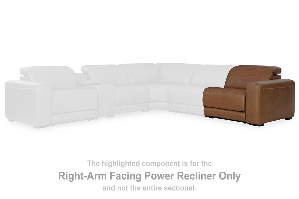 Magic Man Power Reclining Sectional Loveseat with Console - Holmwood's Furniture & Design Center (Somersworth, NH)