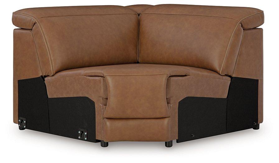 Magic Man Power Reclining Sectional with Console - Holmwood's Furniture & Design Center (Somersworth, NH)