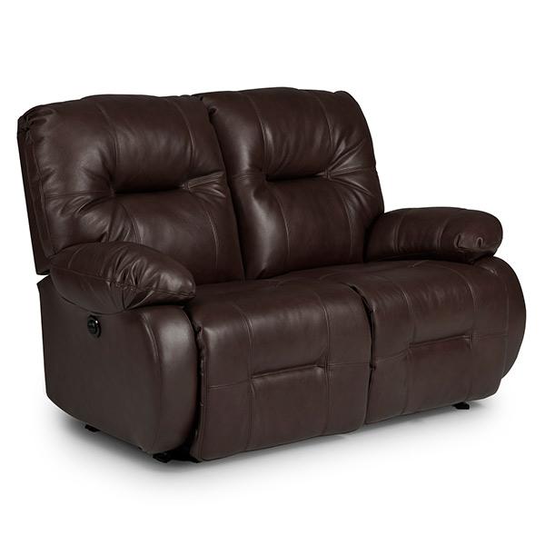 BRINLEY LOVESEAT LEATHER POWER HEAD TILT ROCKER CONSOLE LOVESEAT - L700CY7 - Holmwood's Furniture & Design Center (Somersworth, NH)