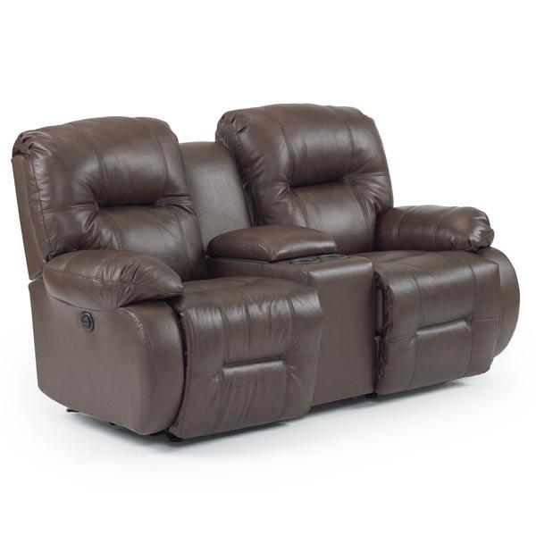 BRINLEY LOVESEAT LEATHER POWER HEAD TILT ROCKER CONSOLE LOVESEAT - L700CY7 - Holmwood's Furniture & Design Center (Somersworth, NH)
