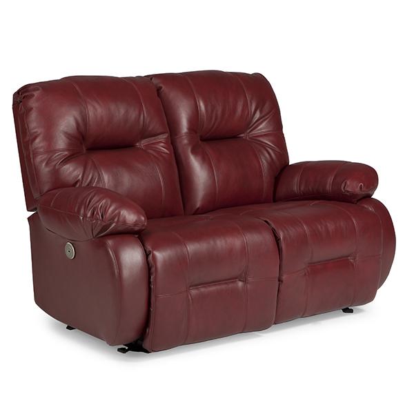 BRINLEY LOVESEAT LEATHER POWER HEAD TILT ROCKER CONSOLE LOVESEAT - L700CY7 - Holmwood's Furniture & Design Center (Somersworth, NH)