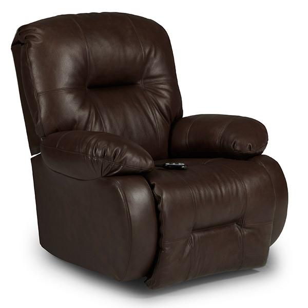BRINLEY LEATHER POWER HEAD TILT SPACE SAVER RECLINER- 8MZ84LV - Holmwood's Furniture & Design Center (Somersworth, NH)