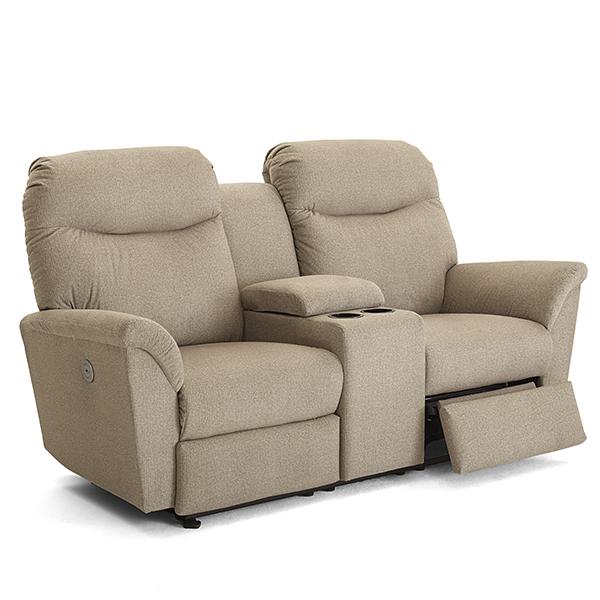 CAITLIN LOVESEAT LEATHER SPACE SAVER LOVESEAT- L420CA4 - Holmwood's Furniture & Design Center (Somersworth, NH)