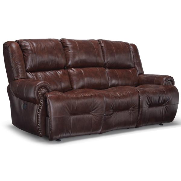 GENET COLLECTION LEATHER POWER RECLINING SOFA W/ FOLD DOWN TABLE- S960CP4 - Holmwood's Furniture & Design Center (Somersworth, NH)