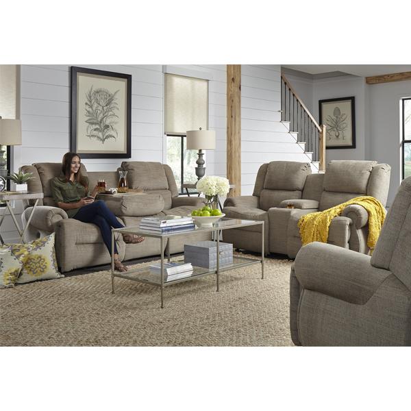 GENET COLLECTION LEATHER POWER RECLINING SOFA W/ FOLD DOWN TABLE- S960CP4 - Holmwood's Furniture & Design Center (Somersworth, NH)
