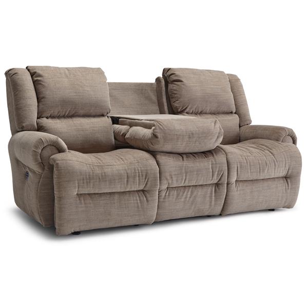 GENET COLLECTION LEATHER POWER RECLINING SOFA W/ FOLD DOWN TABLE- S960CP4 - Holmwood's Furniture & Design Center (Somersworth, NH)