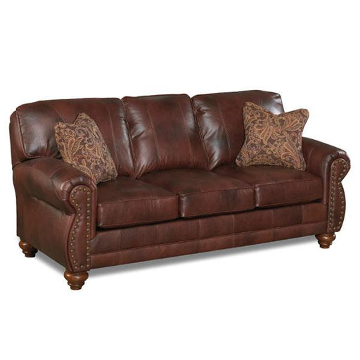 NOBLE COLLECTION LEATHER STATIONARY SOFA- S64DWLU - Holmwood's Furniture & Design Center (Somersworth, NH)