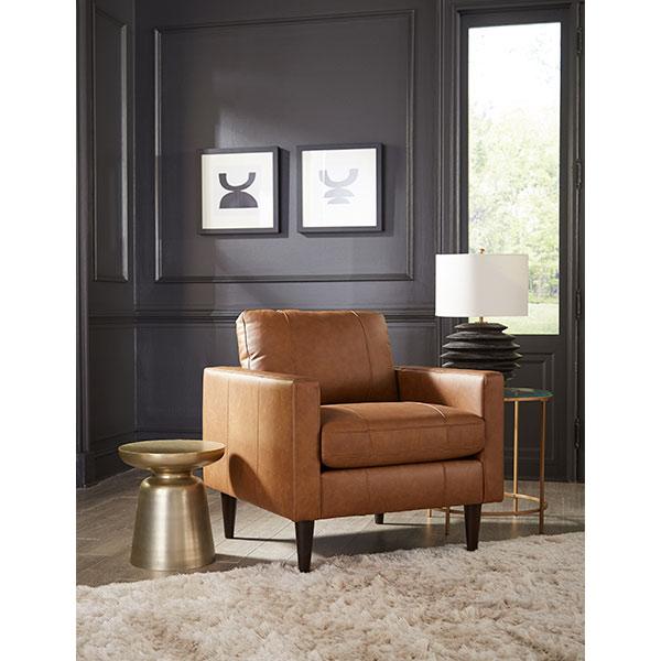 TRAFTON LEATHER CLUB CHAIR- C10BGLU - Holmwood's Furniture & Design Center (Somersworth, NH)