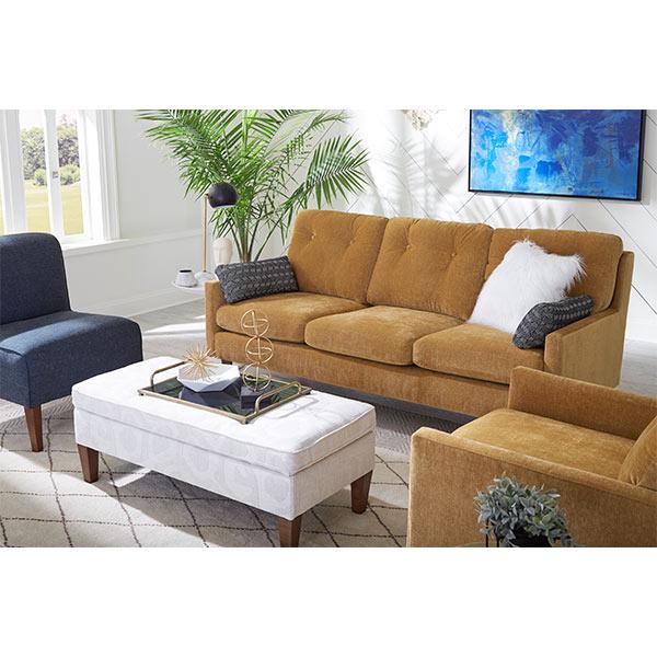 TREVIN COLLECTION STATIONARY SOFA W/2 PILLOWS- S38BG - Holmwood's Furniture & Design Center (Somersworth, NH)