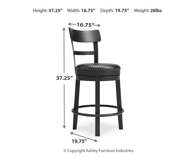 Valebeck Counter Height Bar Stool - Holmwood's Furniture & Design Center (Somersworth, NH)