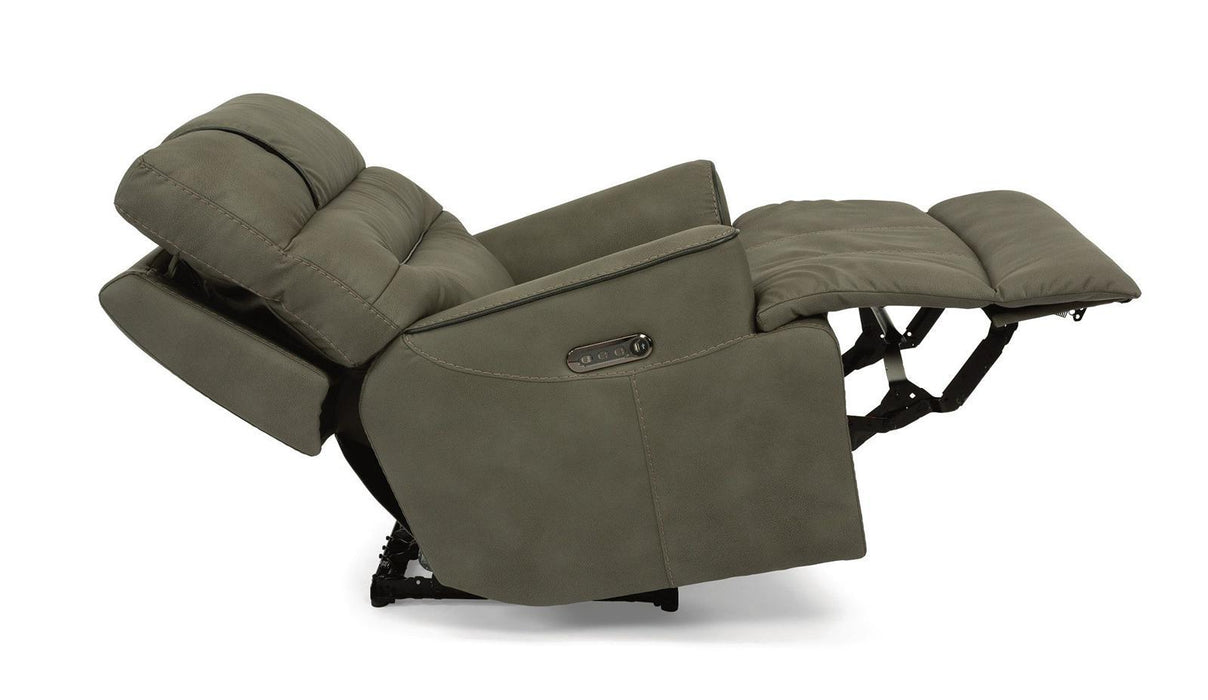 Flexsteel Brian Power Recliner with Power Headrest and Lumbar - Holmwood's Furniture & Design Center (Somersworth, NH)