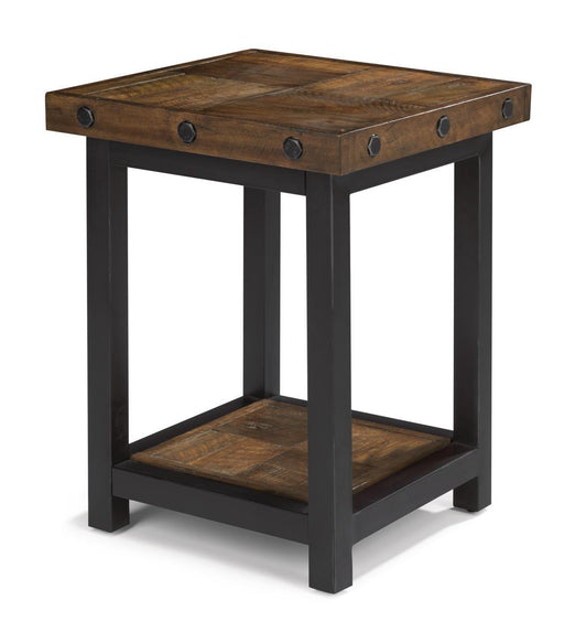 Flexsteel Carpenter Chairside Table in Rustic Brown - Holmwood's Furniture & Design Center (Somersworth, NH)