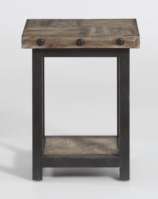 Flexsteel Carpenter Chairside Table in Rustic Gray - Holmwood's Furniture & Design Center (Somersworth, NH)