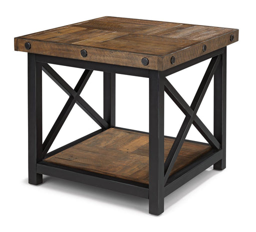 Flexsteel Carpenter End Table in Rustic Brown - Holmwood's Furniture & Design Center (Somersworth, NH)