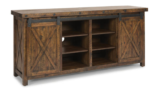 Flexsteel Carpenter Entertainment Base in Rustic Brown - Holmwood's Furniture & Design Center (Somersworth, NH)